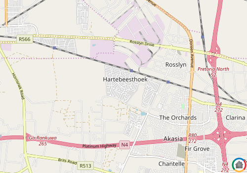 Map location of Hartebeesthoek
