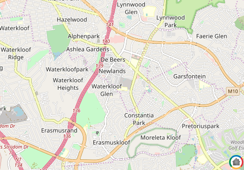 Map location of Waterkloof Glen