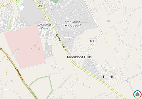 Map location of Mooikloof Ridge
