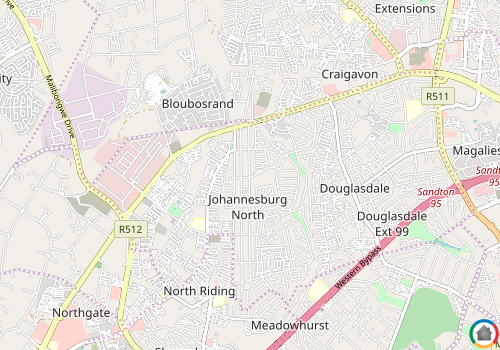 Map location of Johannesburg North