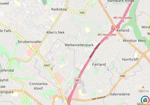 Map location of Weltevreden Park