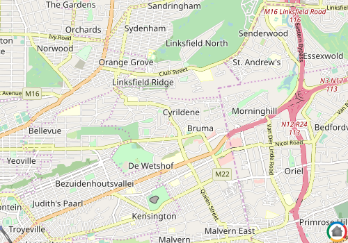 Map location of Cyrildene