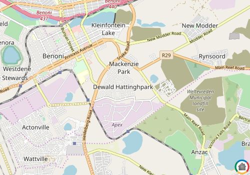 Map location of Dewald Hattingh Park
