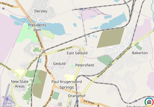 Map location of East Geduld