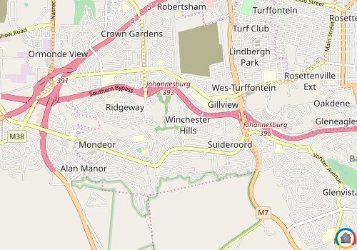 Map location of Winchester Hills