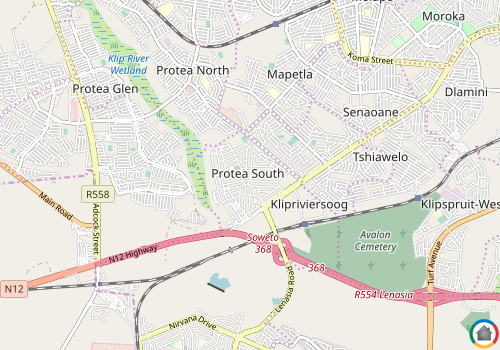Map location of Protea South