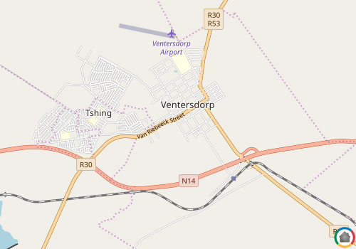 Map location of Ventersdorp