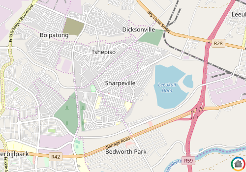 Map location of Sharpeville