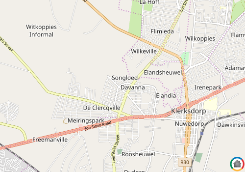 Map location of Klerksdorp