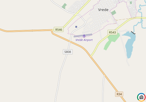 Map location of Vrede