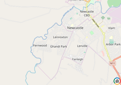 Map location of Lennoxton
