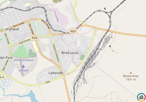 Map location of Bhekuzulu