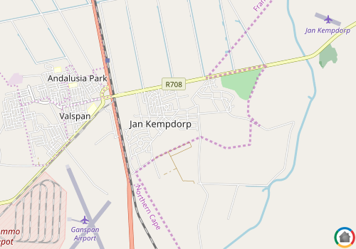 Map location of Jan Kempdorp