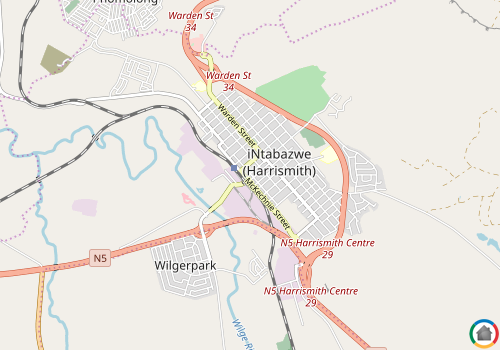 Map location of Harrismith