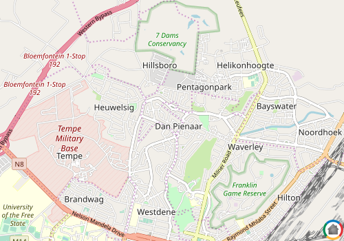 Map location of Dan Pienaar
