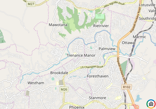 Map location of Trenance Manor