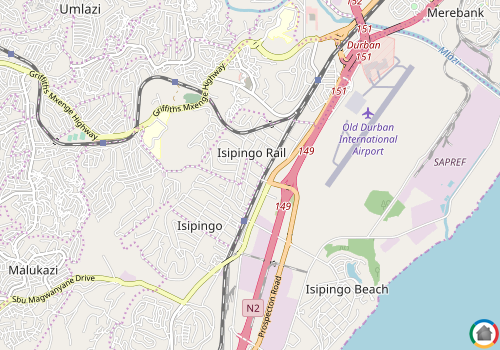 Map location of Isipingo Rail