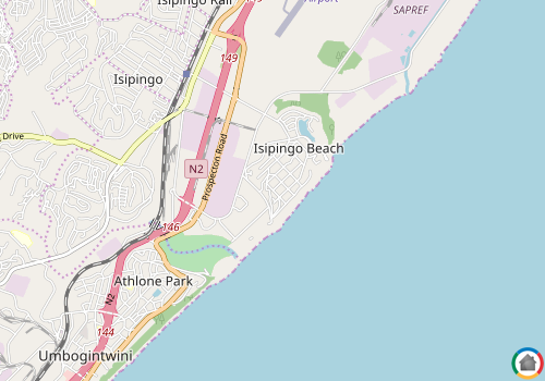 Map location of Isipingo Beach