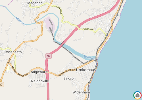 Map location of Umkomaas