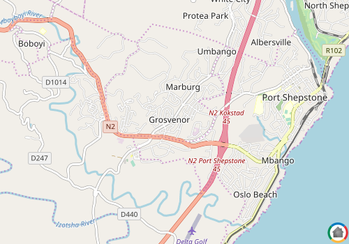 Map location of Grosvenor