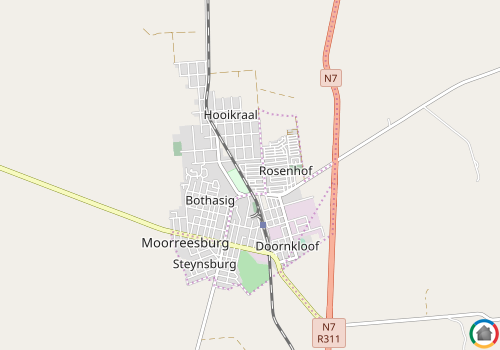 Map location of Moorreesburg