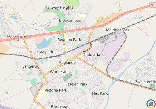 Map location of Worcester