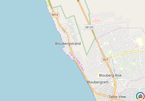 Map location of Bloubergstrand