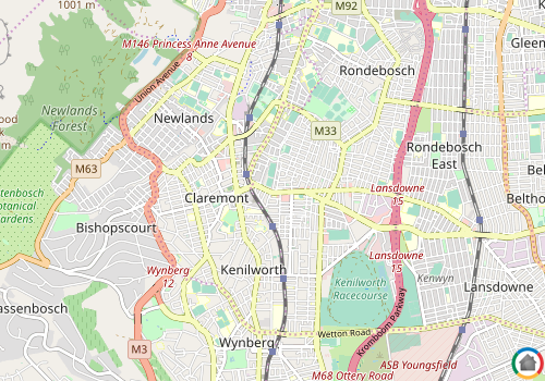 Map location of Claremont (CPT)