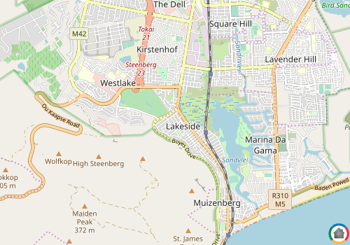 Map location of Lakeside (Capetown)