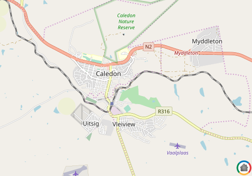 Map location of Caledon